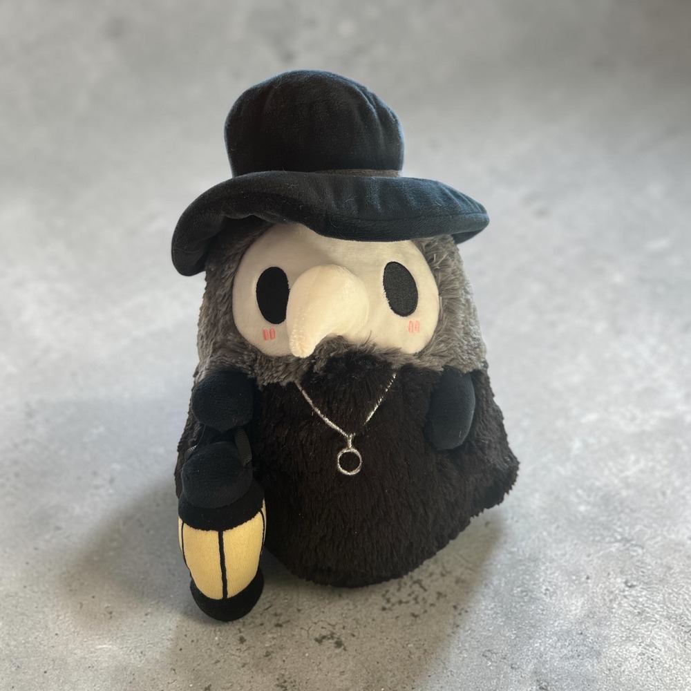Squishable Plague Doctor Plush Black Grey 10" Stuffed Animal Toy 2022 Retired